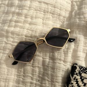 Gold hexagon sunglasses